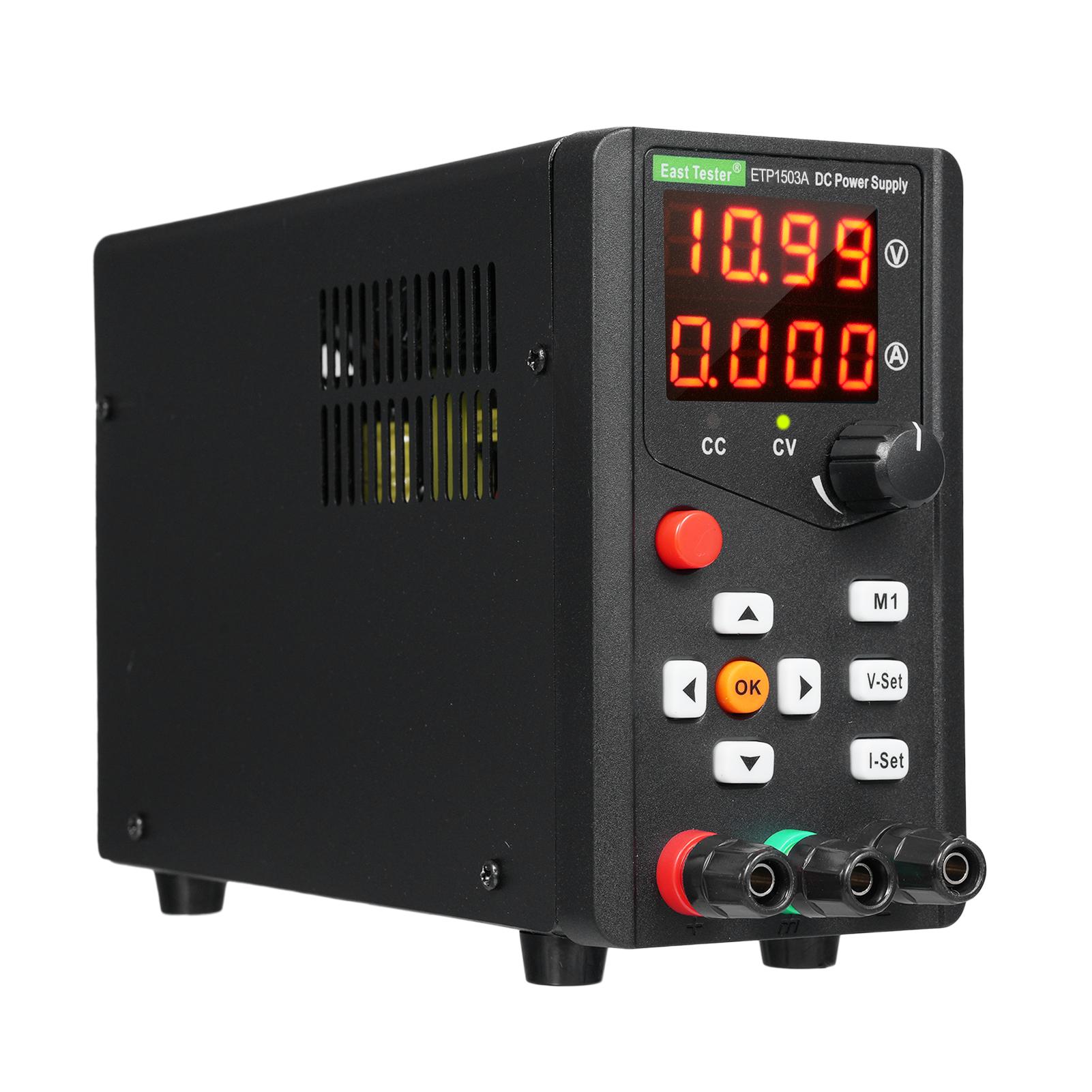East Tester ETP1503A Регульоване джерело живлення постійного струму 45 Вт 15 В 3 A Регулювання одноканального кодера US Plug чорний
East Tester ETP1503A Регульоване джерело живлення постійного струму 45 Вт 15 В 3 A Регулювання одноканального кодера US Plug чорний