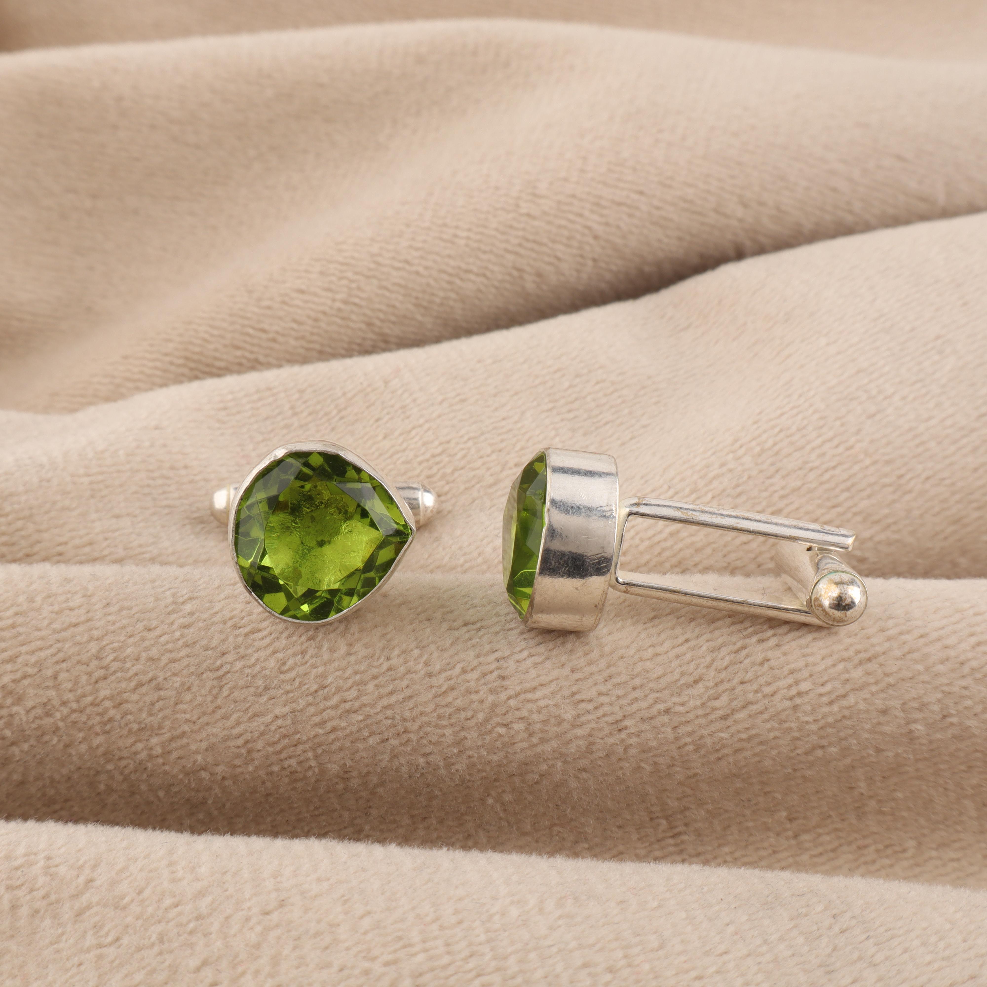 Peridot Gemstone 925 Sterling Silver Handmade Formal Cufflinks 1 For Wedding/Birthday Parties CL-10-4
Peridot Gemstone 925 Sterling Silver Handmade Formal Cufflinks 1 For Wedding/Birthday Parties CL-10-4