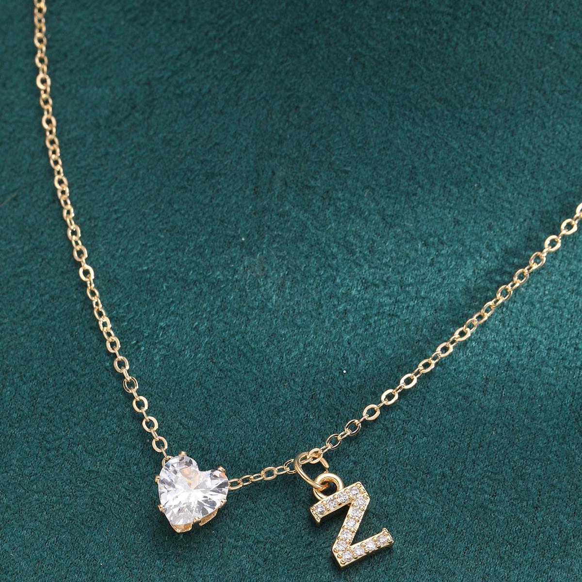 Fashion Zircon Heart Letter Initial Necklace for Women Sparkly Gold Color Chunky A-Z Pendant Neckalces Chain Custom Jewelry Gift
Fashion Zircon Heart Letter Initial Necklace for Women Sparkly Gold Color Chunky A-Z Pendant Neckalces Chain Custom Jewelry Gift