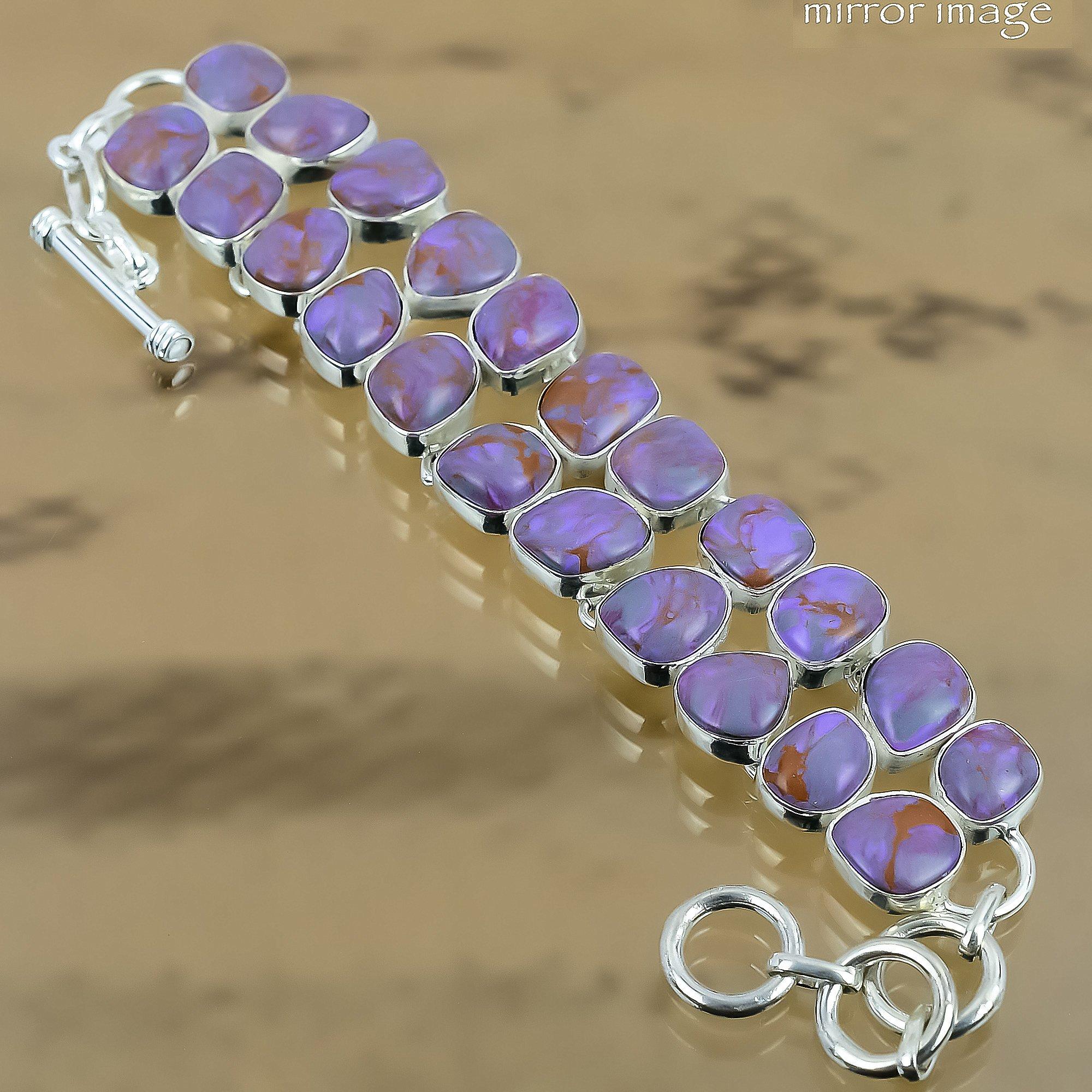 Easter Sale 925 Sterling Silver Natural Purple Turquoise Trendy Chain Bracelet Adjustable
Easter Sale 925 Sterling Silver Natural Purple Turquoise Trendy Chain Bracelet Adjustable