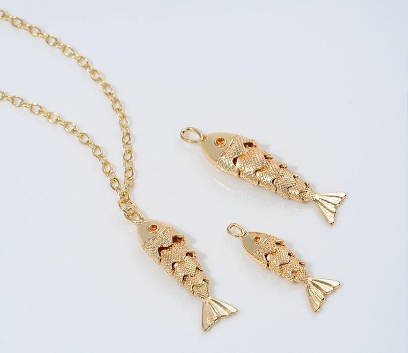 Trendy Copper Fish Earrings & Bamboo Joint Gold Necklace for Women Gold
Trendy Copper Fish Earrings & Bamboo Joint Gold Necklace for Women Gold