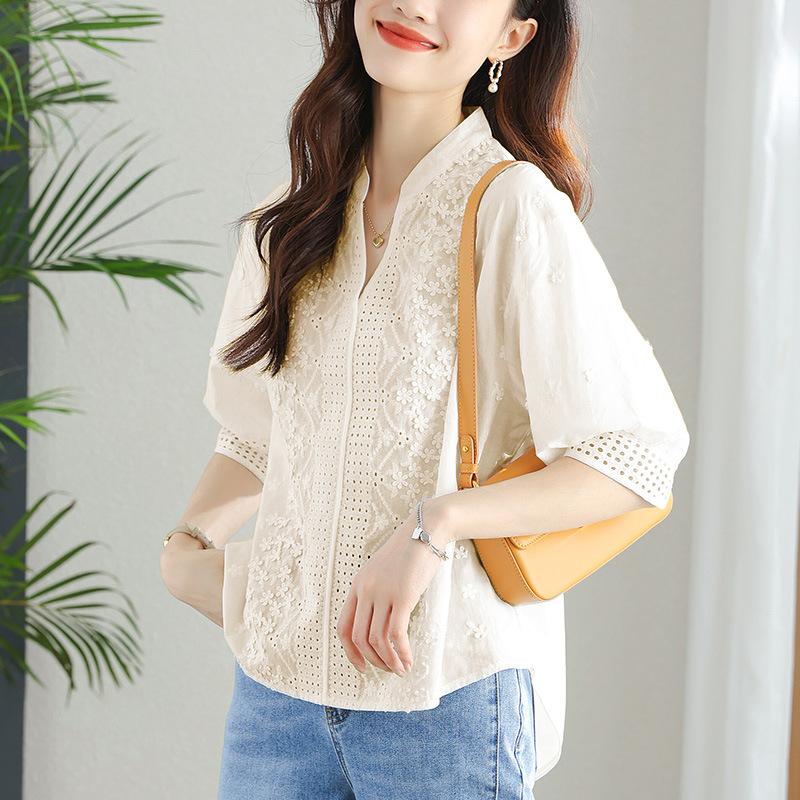 Женская рубашка с рукавами три четверти, летняя, красивая, омолаживающая M абрикосовый
Женская рубашка с рукавами три четверти, летняя, красивая, омолаживающая M абрикосовый