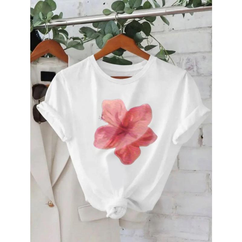 Women s White Pink Hibiscus Print T-Shirt Crew Neck Short Sleeve Knot Front Relaxed H-Line Fit Hawaiian Casual Beach Party Top 4XL білий
Women s White Pink Hibiscus Print T-Shirt Crew Neck Short Sleeve Knot Front Relaxed H-Line Fit Hawaiian Casual Beach Party Top 4XL білий