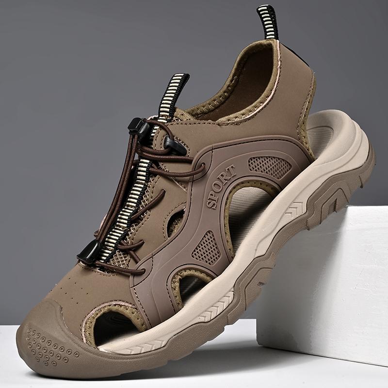 Летние универсальные мужские сандалии большого размера Мужские сандалии Сандалии для мужчин Шлепанцы Новая дышащая мужская обувь Большой размер 38-45 45 коричневый