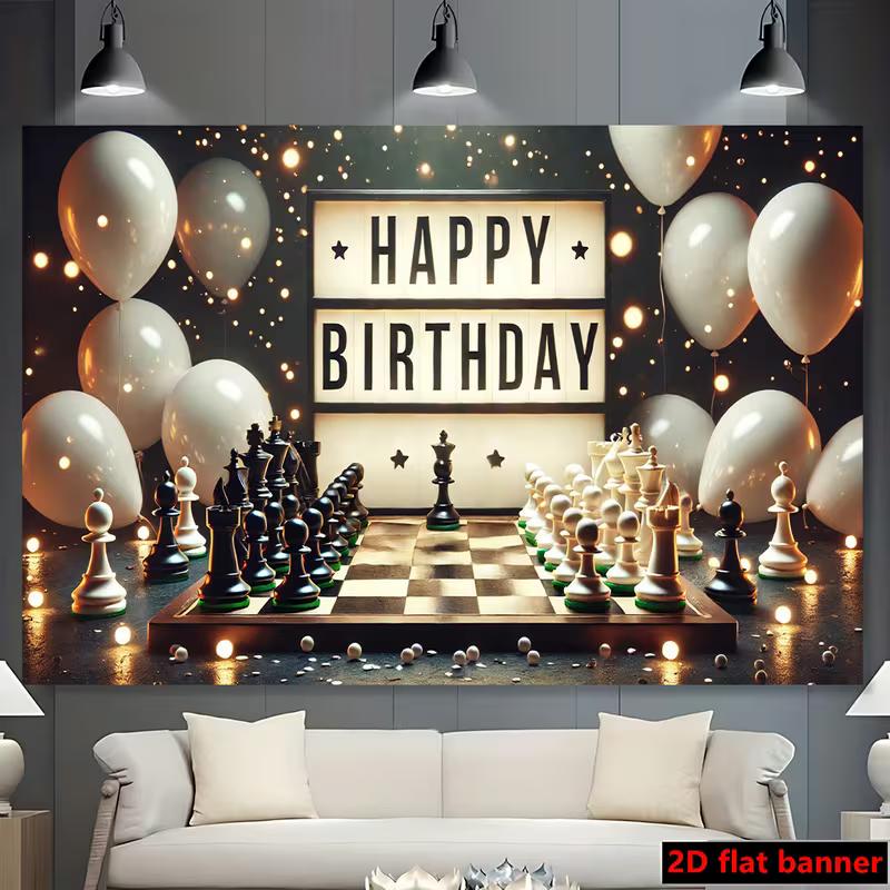 2D Elegant Chess Themed Happy Birthday Backdrop Aesthetic Party Background 47.2x31.5inch/120*80cm
2D Elegant Chess Themed Happy Birthday Backdrop Aesthetic Party Background 47.2x31.5inch/120*80cm