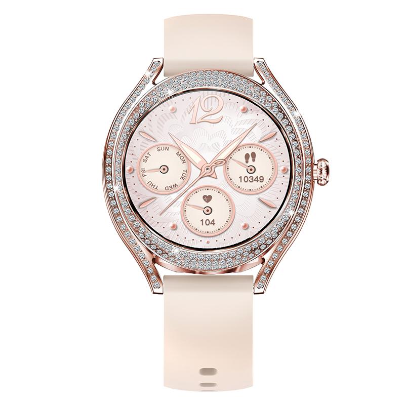 V66 1.28 Inch HD Screen Women Smart Watch Heart Rate Monitor Bracelet with Zircon Decor,Silicone Strap Pink 
V66 1.28 Inch HD Screen Women Smart Watch Heart Rate Monitor Bracelet with Zircon Decor,Silicone Strap Pink