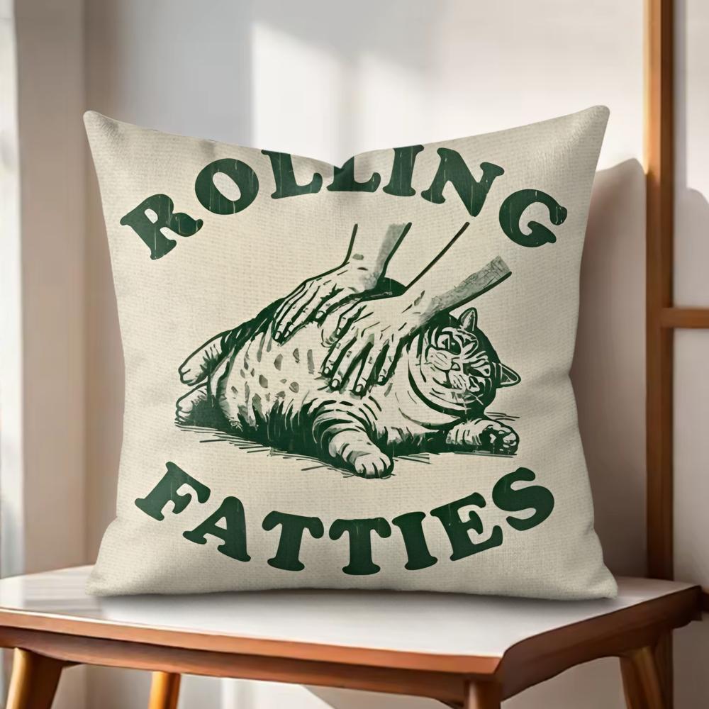Rolling Fatties Cat Cushion Cover Natural Linen Organic Fabric DoubleSided Printing Couch Pillow Covers Home Decor 30x30cm
Rolling Fatties Cat Cushion Cover Natural Linen Organic Fabric DoubleSided Printing Couch Pillow Covers Home Decor 30x30cm