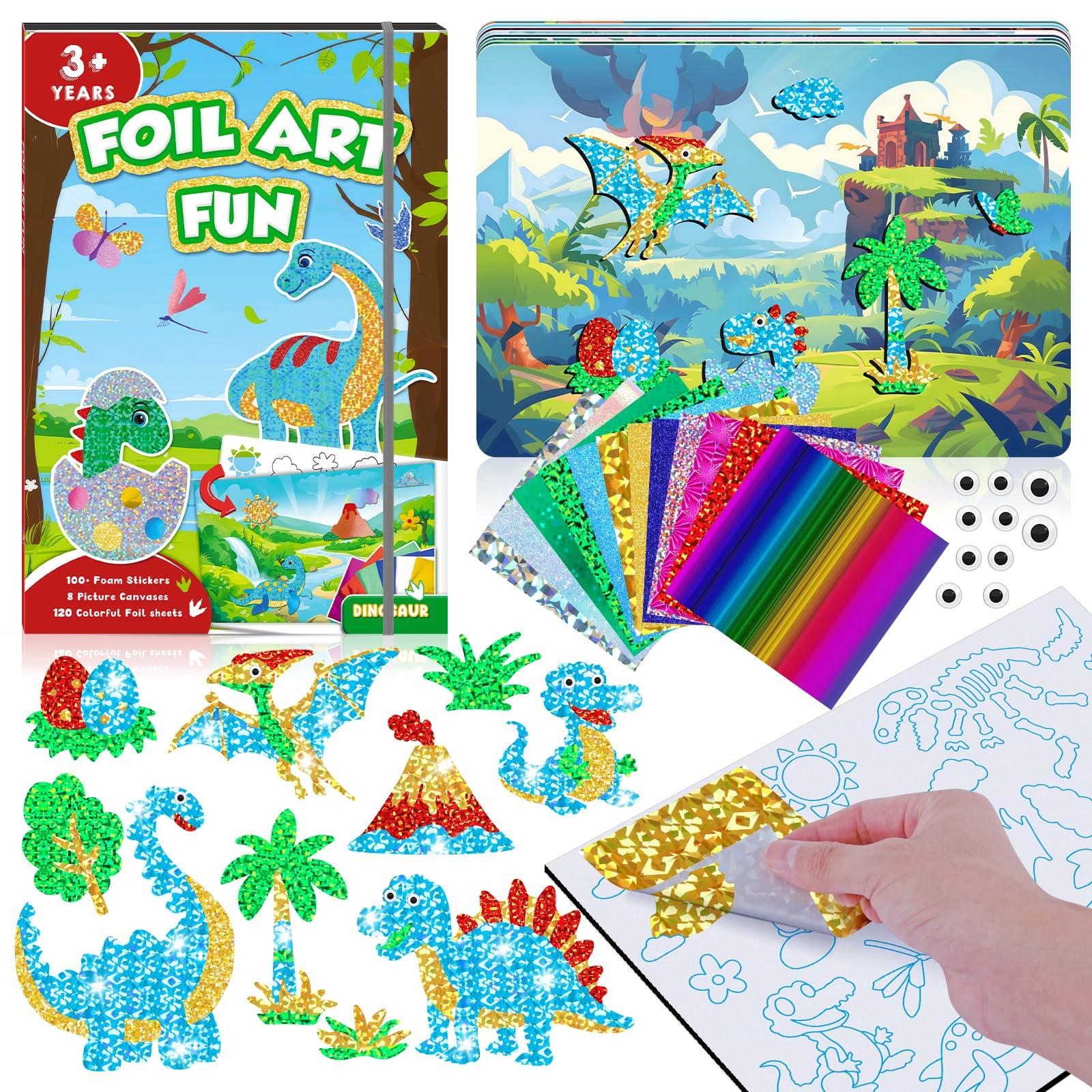 100+ DIY Foil Foam Stickers Foil Fun Dinosaur Stickers Book No Mess Art Crafts Activity for Kids Birthday Gifts for Boys
100+ DIY Foil Foam Stickers Foil Fun Dinosaur Stickers Book No Mess Art Crafts Activity for Kids Birthday Gifts for Boys