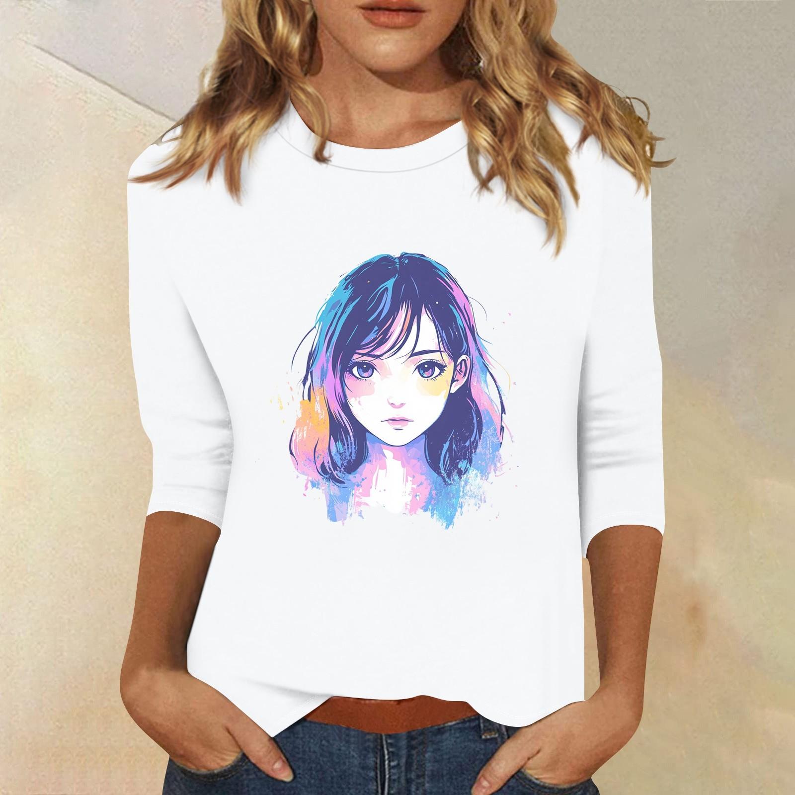 Топи з рукавами 3/4 для жінок Футболка Повсякденні топи з принтом Футболка з круглим вирізом Пуловер Блуза XL білий
Топи з рукавами 3/4 для жінок Футболка Повсякденні топи з принтом Футболка з круглим вирізом Пуловер Блуза XL білий