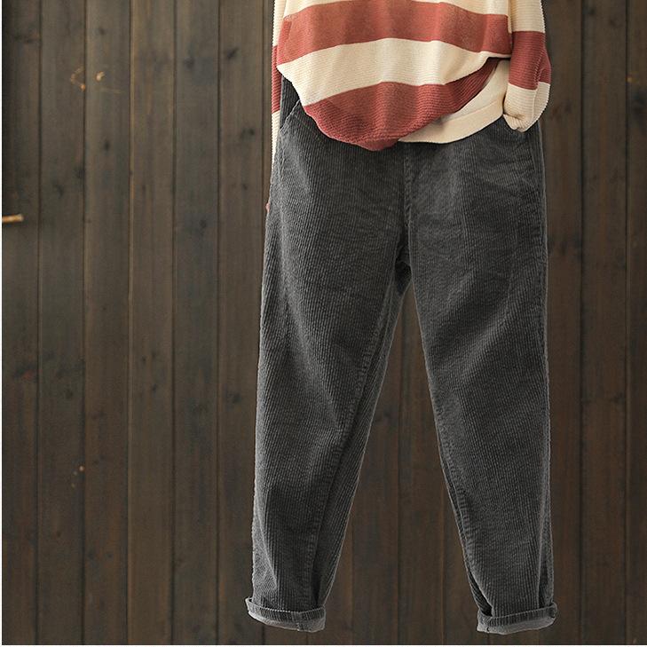 Женские осенне-зимние брюки в стиле ретро для отдыха с литературным принтом, однотонные эластичные брюки Harlem с высокой талией 3XL серый