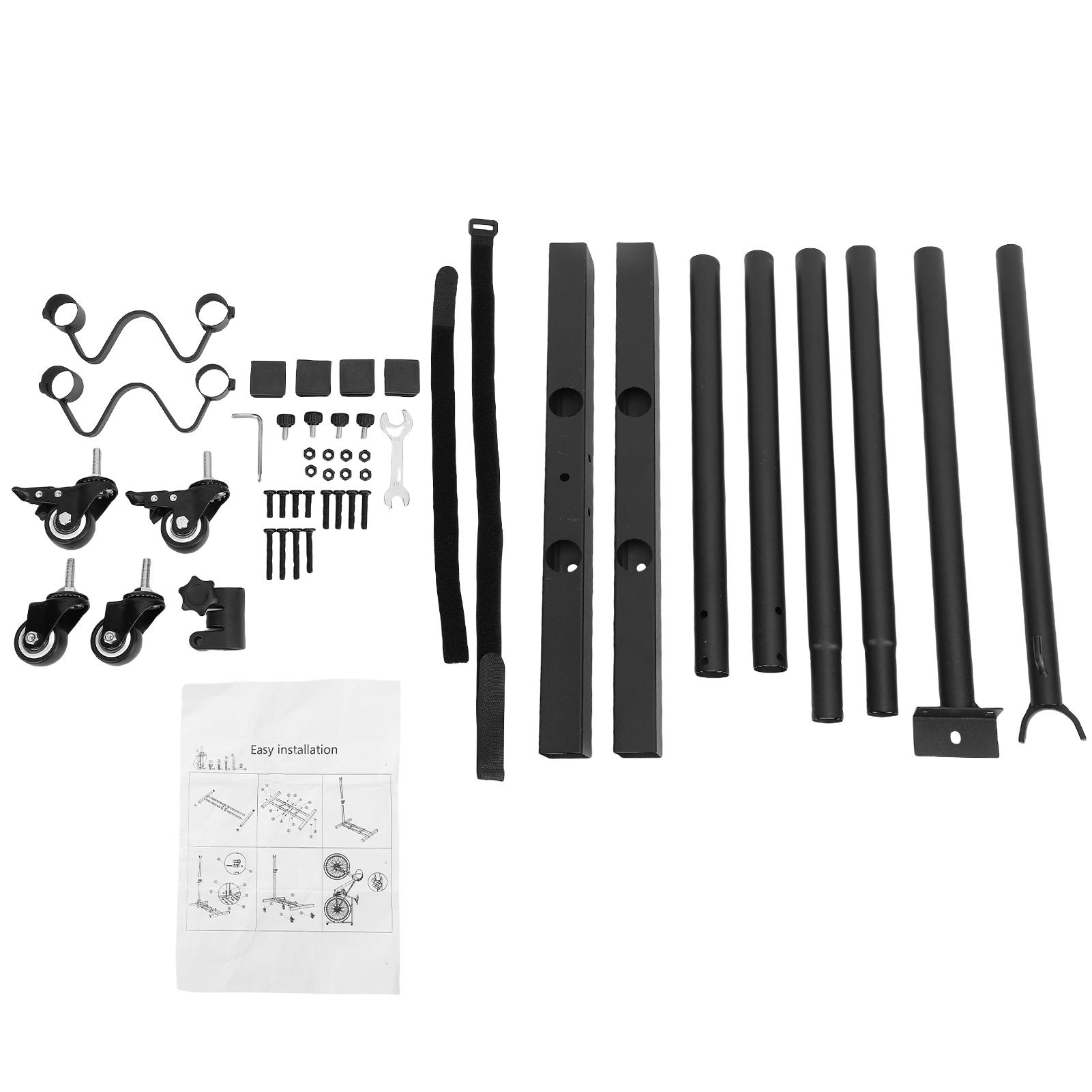 Portable Bike Rack with Iron Wheel, Adjustable Support for Multiple Bike Sizes, High Toughness Low C Embossed Black
Portable Bike Rack with Iron Wheel, Adjustable Support for Multiple Bike Sizes, High Toughness Low C Embossed Black