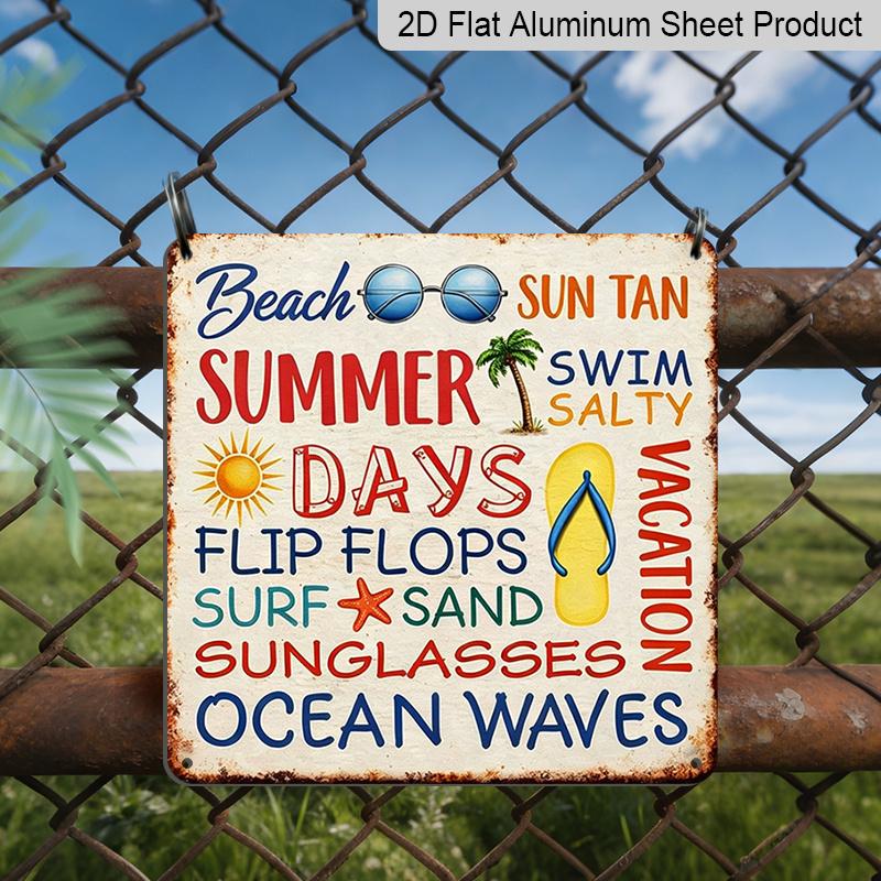 2D Flat - 1pc Vintage Aluminum Metal Sign, Outdoor Wall Decoration, Retro Tin Sign Style, Summer Beach Text Decor, Summer Time , Home Wall Plaque 20*20cm
2D Flat - 1pc Vintage Aluminum Metal Sign, Outdoor Wall Decoration, Retro Tin Sign Style, Summer Beach Text Decor, Summer Time , Home Wall Plaque 20*20cm