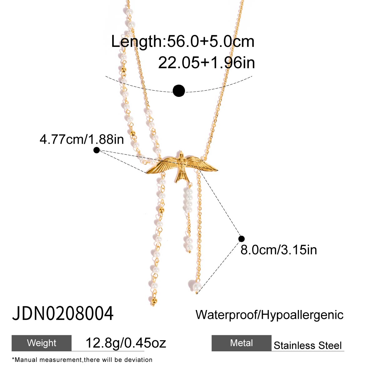 Youthway Elegant Swallow Pendant Imitation Pearl Tassel Necklace For Women Gold Plated Stainless Steel Necklace Girls Gift
Youthway Elegant Swallow Pendant Imitation Pearl Tassel Necklace For Women Gold Plated Stainless Steel Necklace Girls Gift