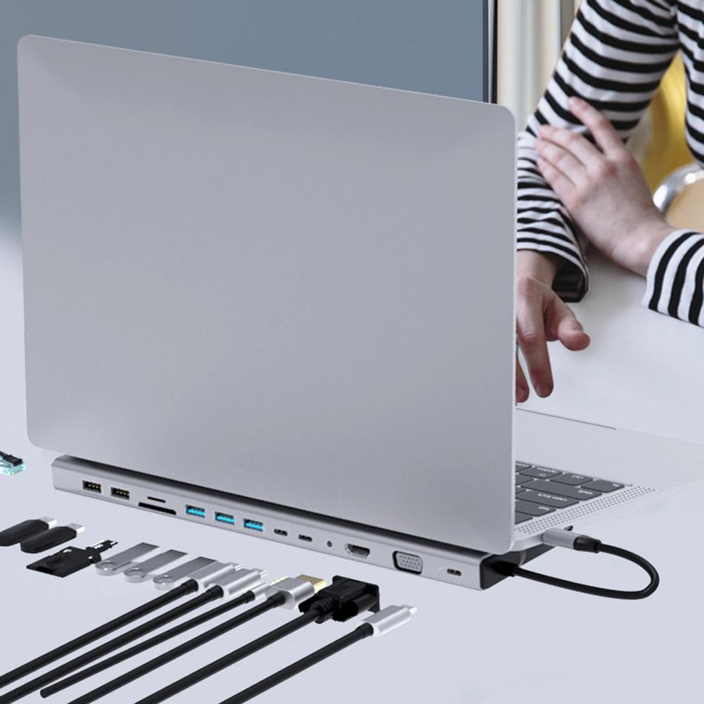 FX-2020 14-in-1 Type-C Hub Multi-Function Docking Station with 4K UHD,USB-C,VGA,SD/TF Reader As Shown A 
FX-2020 14-in-1 Type-C Hub Multi-Function Docking Station with 4K UHD,USB-C,VGA,SD/TF Reader As Shown A