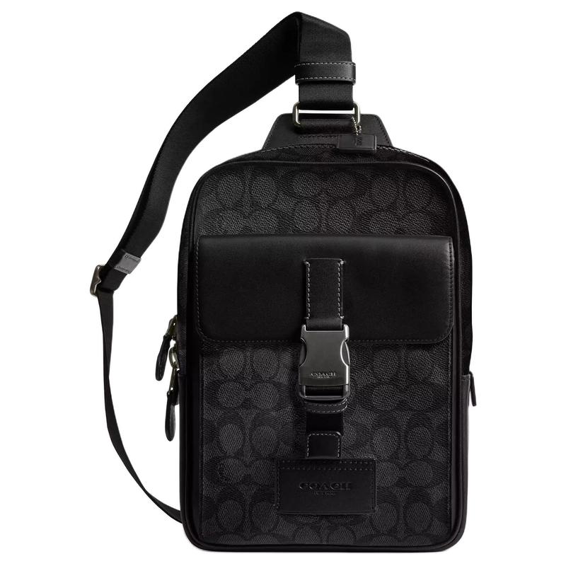 COACH 18 Metallic Finish Logo Print Coated Canvas Chest Bag Small Men s Black чорний
COACH 18 Metallic Finish Logo Print Coated Canvas Chest Bag Small Men s Black чорний