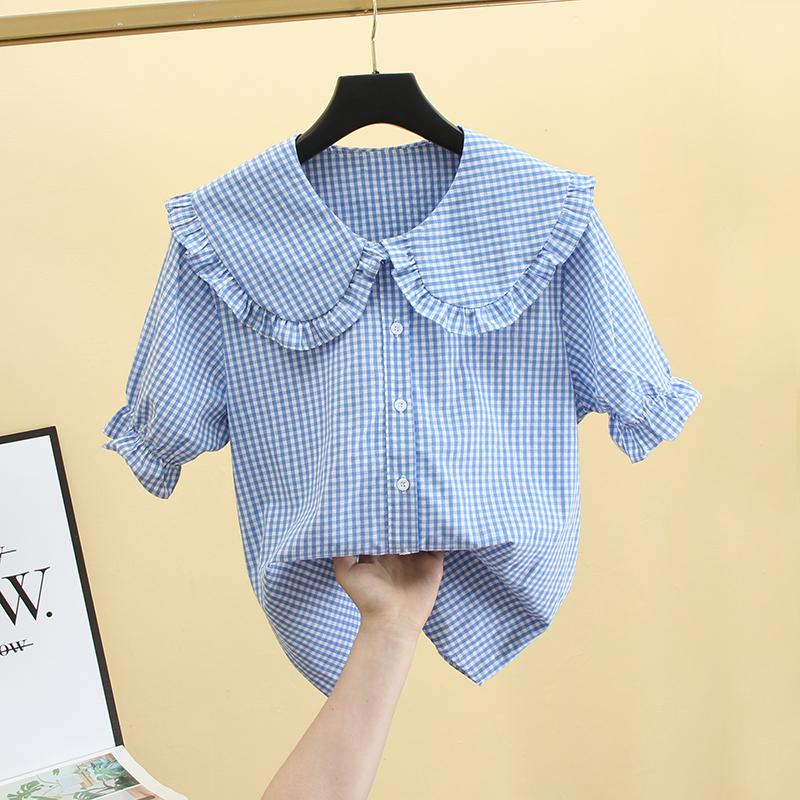 Винтажная милая клетчатая рубашка, женская кавайная блузка в стиле Питера Пэна с воротником Лолиты, топ в японском консервативном стиле с пышными рукавами M
Винтажная милая клетчатая рубашка, женская кавайная блузка в стиле Питера Пэна с воротником Лолиты, топ в японском консервативном стиле с пышными рукавами M