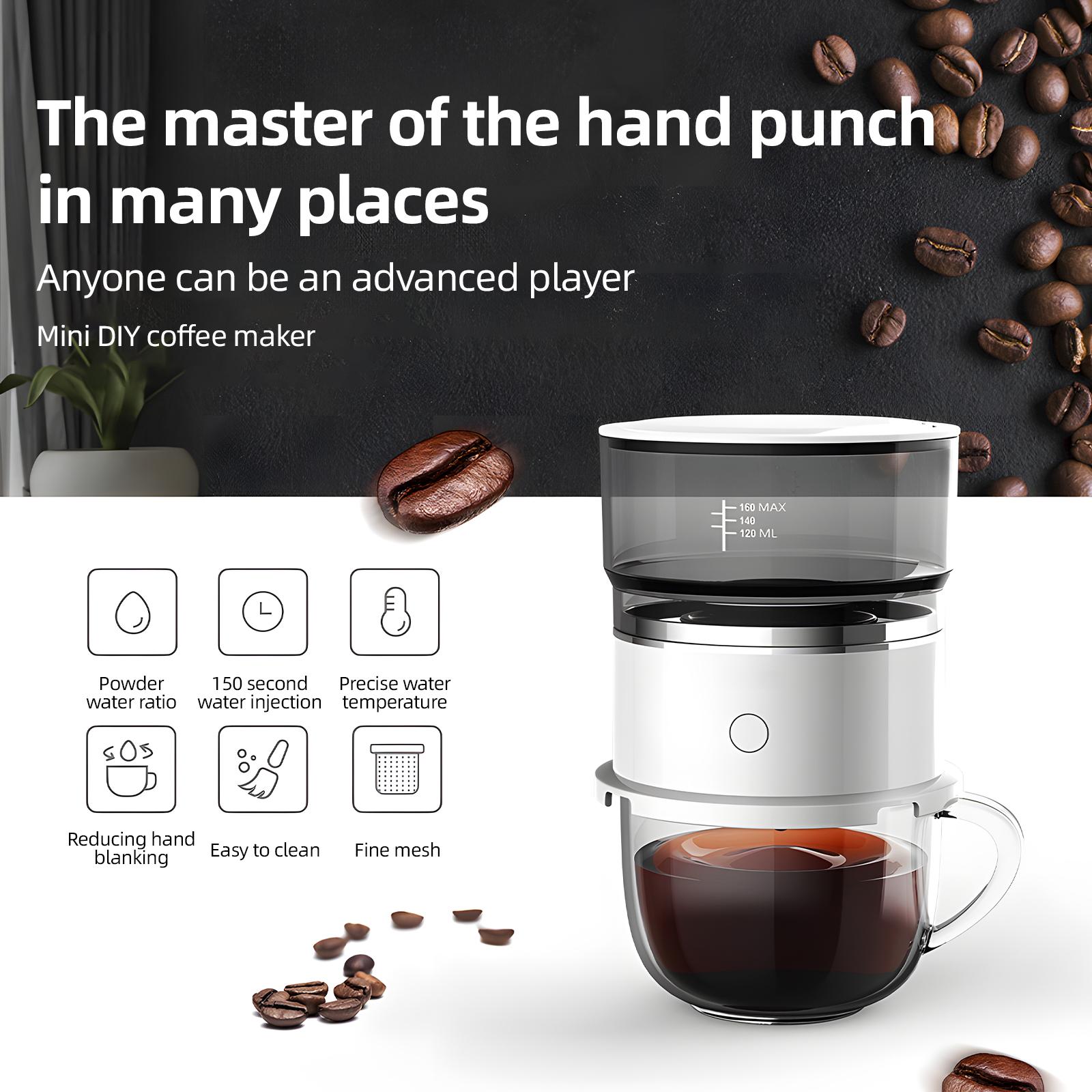 Pour Over Coffee Maker Portable Reusable Coffee Dripper Self Brewing Dripper for Camping Business Trip Home and White 6.76oz
Pour Over Coffee Maker Portable Reusable Coffee Dripper Self Brewing Dripper for Camping Business Trip Home and White 6.76oz