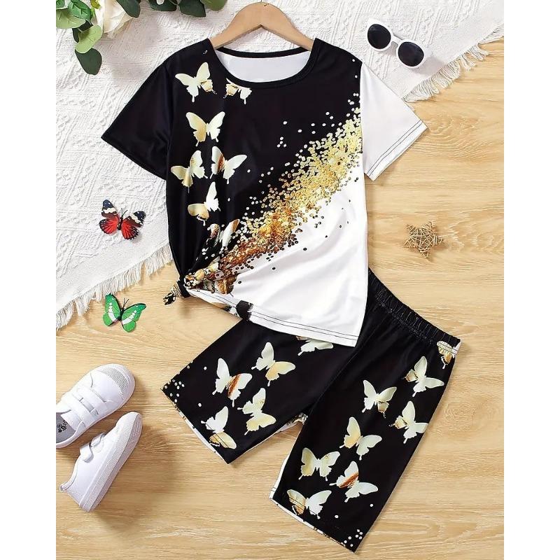 Girls 3D Graphic Butterfly T-shirt & Shorts Set Short Sleeve Summer Spring Sports Fashion Daily Kids 4-12 Years 150cm
Girls 3D Graphic Butterfly T-shirt & Shorts Set Short Sleeve Summer Spring Sports Fashion Daily Kids 4-12 Years 150cm