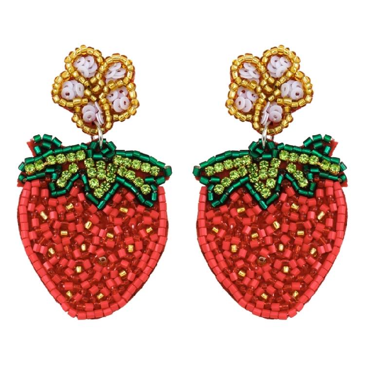 Fashionable Strawberry Flower Earrings Chic Strawberry and Flower Designs Earrings with Beads and Crystals for Women 1
Fashionable Strawberry Flower Earrings Chic Strawberry and Flower Designs Earrings with Beads and Crystals for Women 1