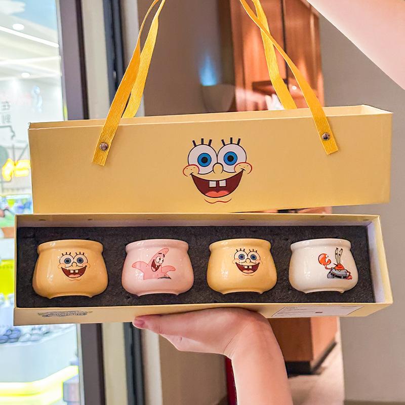 Милая керамическая чайная чашка Губка Боб Квадратные Штаны, подарочный набор высокой ценности, подарок на новоселье, день рождения, сувенир 200ml