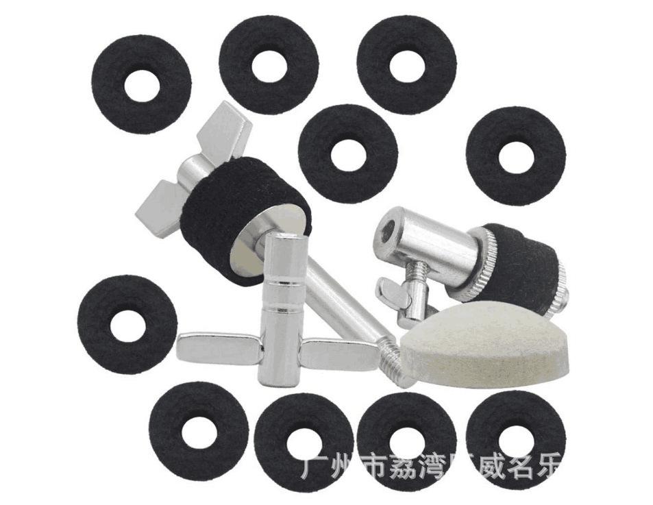 П ятикомпонентний набір аксесуарів для барабанів: Фетрові прокладки для тарілок, Ключ, Головка молотка, Гвинт для прокладки, Зчеплення ABS
П ятикомпонентний набір аксесуарів для барабанів: Фетрові прокладки для тарілок, Ключ, Головка молотка, Гвинт для прокладки, Зчеплення ABS