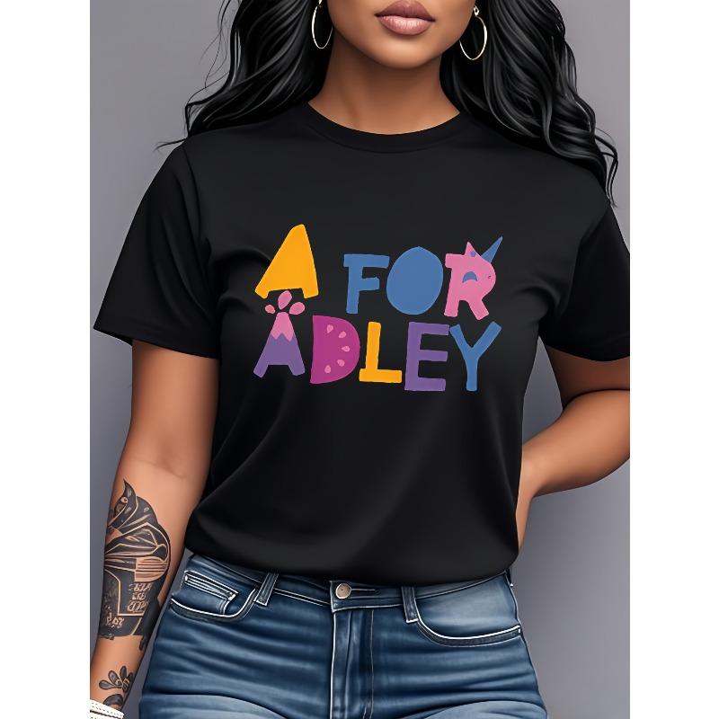 A FOR ADLEY Creative Letter Pattern Printed T-Shirt, Short-Sleeved And Round-Necked Women S Clothing, Featuring Cartoon Letter Designs 4XL чорний
A FOR ADLEY Creative Letter Pattern Printed T-Shirt, Short-Sleeved And Round-Necked Women S Clothing, Featuring Cartoon Letter Designs 4XL чорний