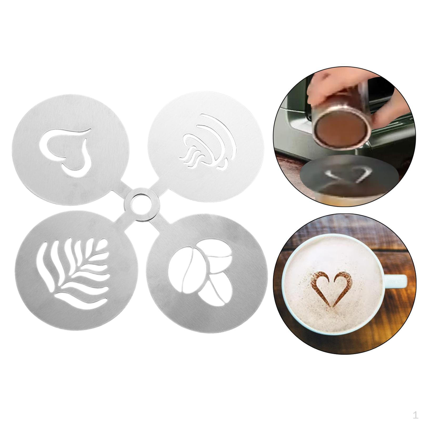 Набор из 4 трафаретов для кофе, трафареты для латте-арта, шаблон для пудры, дизайны, серебряный
Набор из 4 трафаретов для кофе, трафареты для латте-арта, шаблон для пудры, дизайны, серебряный