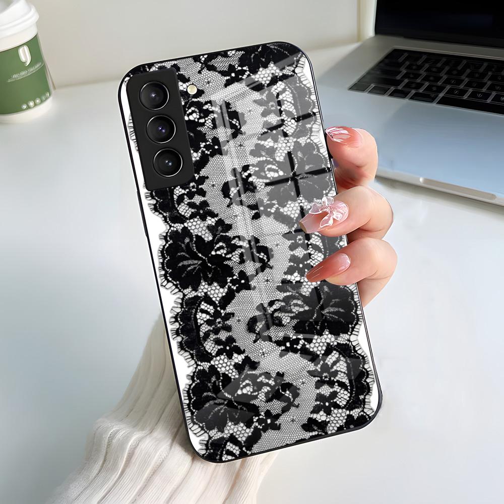 Black Lace Print Phone Case For Samsung S26 S25 S24 FE S23 S22 S21 Plus S20 Ultra Note20Ultra Black Glass Cover Galaxy S22 Ultra 5G
Black Lace Print Phone Case For Samsung S26 S25 S24 FE S23 S22 S21 Plus S20 Ultra Note20Ultra Black Glass Cover Galaxy S22 Ultra 5G