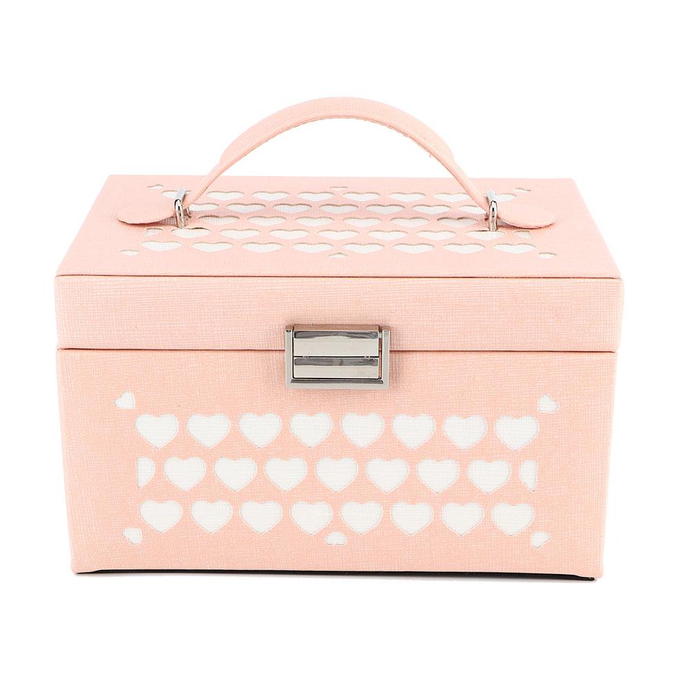 Portable PU Leather Large Capacity Jewelry Box Case Storage Organizer with Mirror Pink+White
Portable PU Leather Large Capacity Jewelry Box Case Storage Organizer with Mirror Pink+White