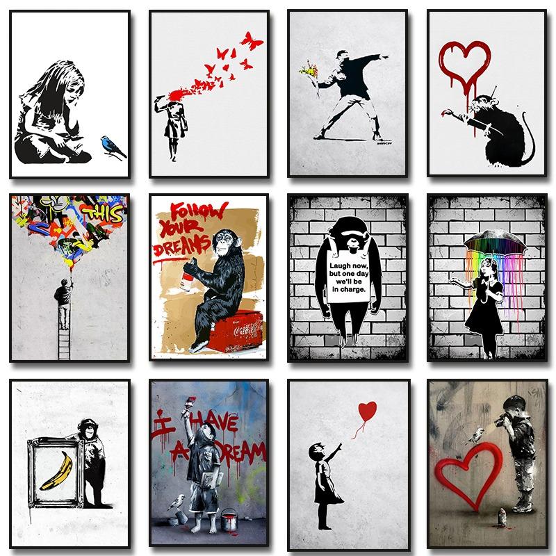 Banksy Street Graffiti Decorative Canvas Painting Girl with Balloon Follow Your Dreams Monkey Art Poster PrintsRoom Wall Decor 21cm×30cm NoFrame
Banksy Street Graffiti Decorative Canvas Painting Girl with Balloon Follow Your Dreams Monkey Art Poster PrintsRoom Wall Decor 21cm×30cm NoFrame