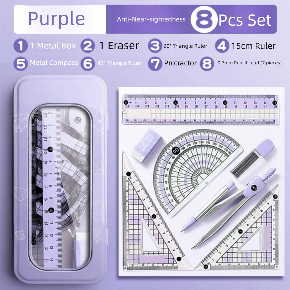 Набір лінійок-трикутників 8 шт. Студентський набір лінійок Транспортир Набір канцелярських лінійок Школа починається фіолетовий
Набір лінійок-трикутників 8 шт. Студентський набір лінійок Транспортир Набір канцелярських лінійок Школа починається фіолетовий