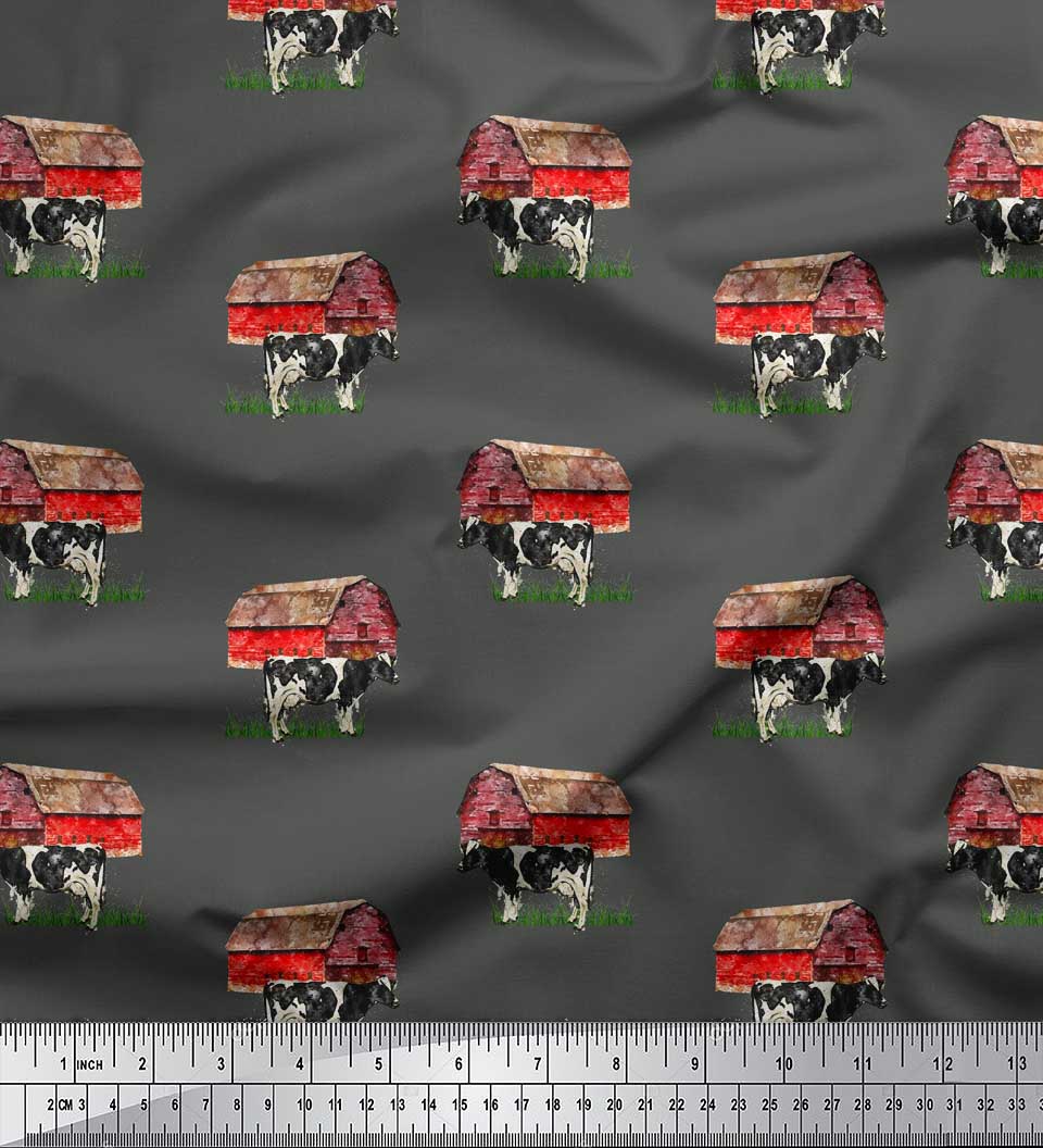 Тканина Soimoi Grey Poly Crepe Fabric Barn & Cow Farm Print Тканина на метри 42 дюйма 42 Inch Wide - Poly Crepe синій
Тканина Soimoi Grey Poly Crepe Fabric Barn & Cow Farm Print Тканина на метри 42 дюйма 42 Inch Wide - Poly Crepe синій