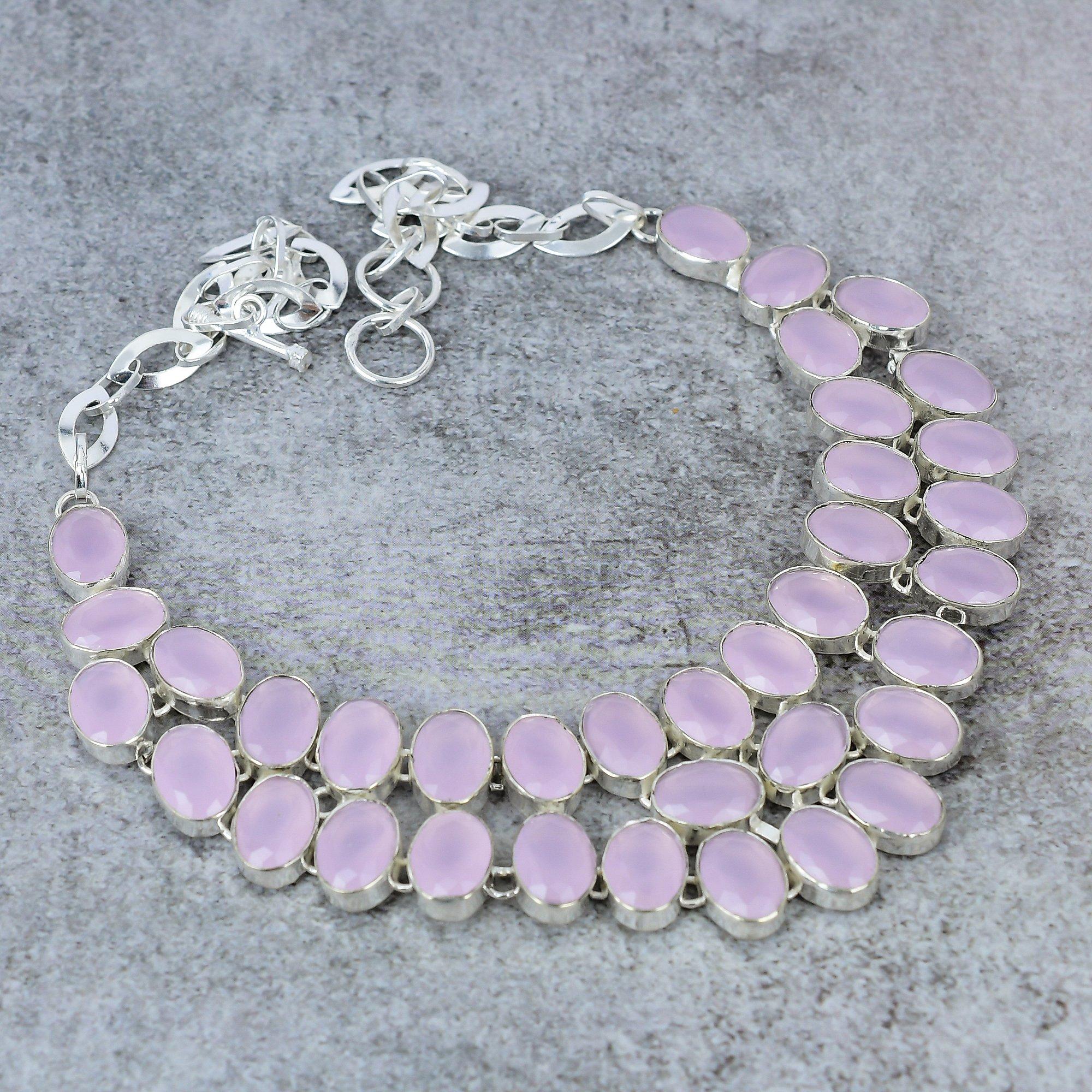 Pink Chalcedony Gemstone Handmade 925 Sterling Silver Jewelry Necklace 18 M-322
Pink Chalcedony Gemstone Handmade 925 Sterling Silver Jewelry Necklace 18 M-322