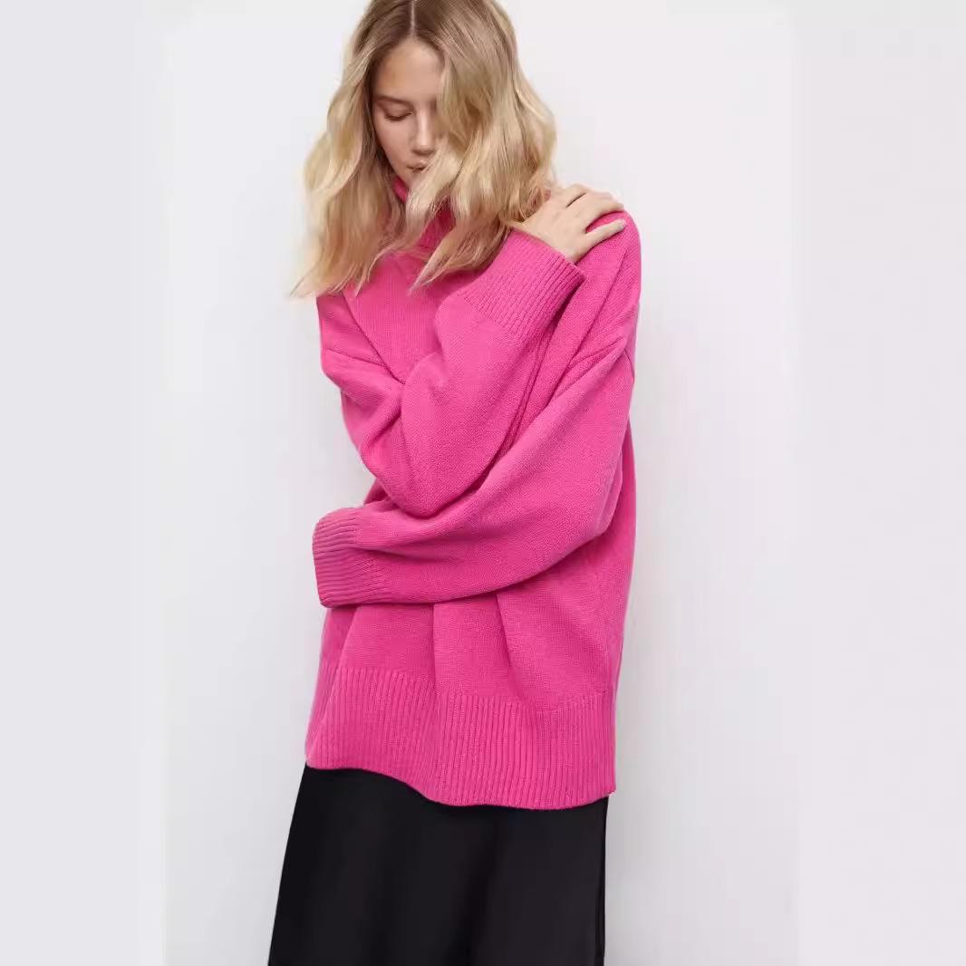 Женский осенне-зимний вязаный повседневный свитер с высоким воротом L ярко-розовый
Женский осенне-зимний вязаный повседневный свитер с высоким воротом L ярко-розовый