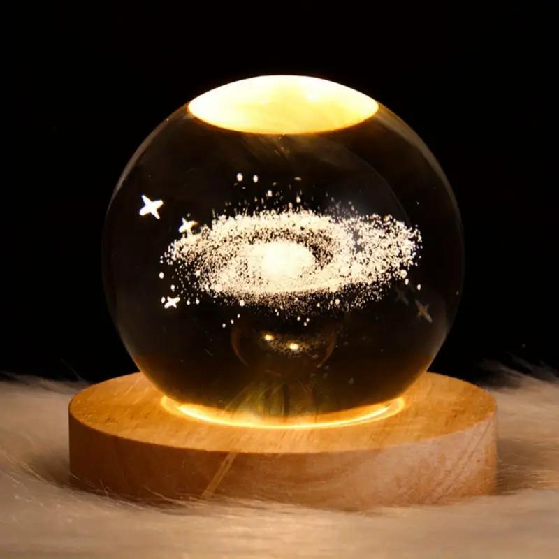 1pc 3D crystal ball night light strip with wooden base - Powered by USB, perfectly suitable for bedroom and office decoration. I Yellow
1pc 3D crystal ball night light strip with wooden base - Powered by USB, perfectly suitable for bedroom and office decoration. I Yellow