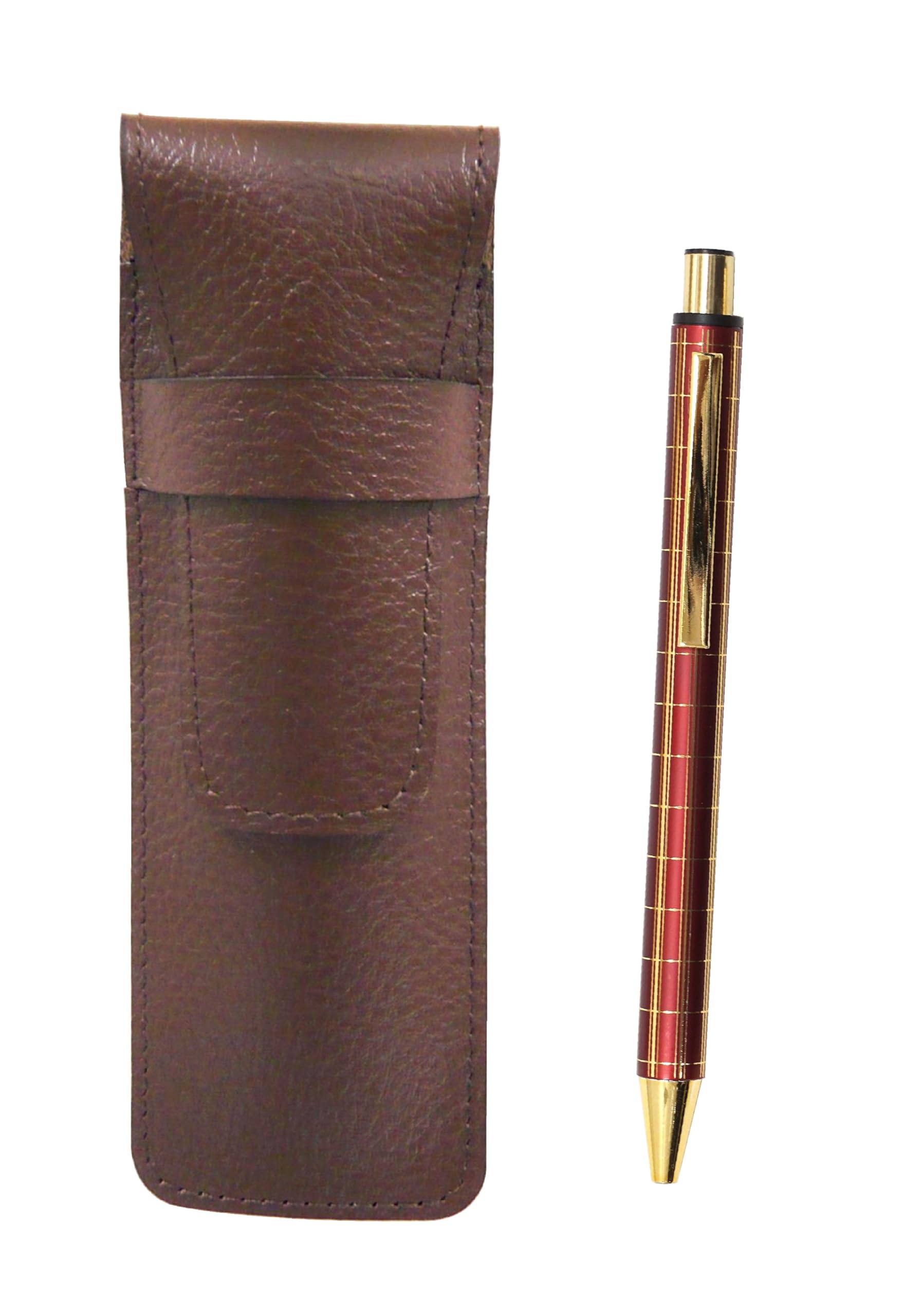 Grained chocolate color cowhide pencil case NQ30K Thick shaft metal straight knock double anodized lattice ballpoint pen set Red SASTYO-NQ30KB-R
Grained chocolate color cowhide pencil case NQ30K Thick shaft metal straight knock double anodized lattice ballpoint pen set Red SASTYO-NQ30KB-R