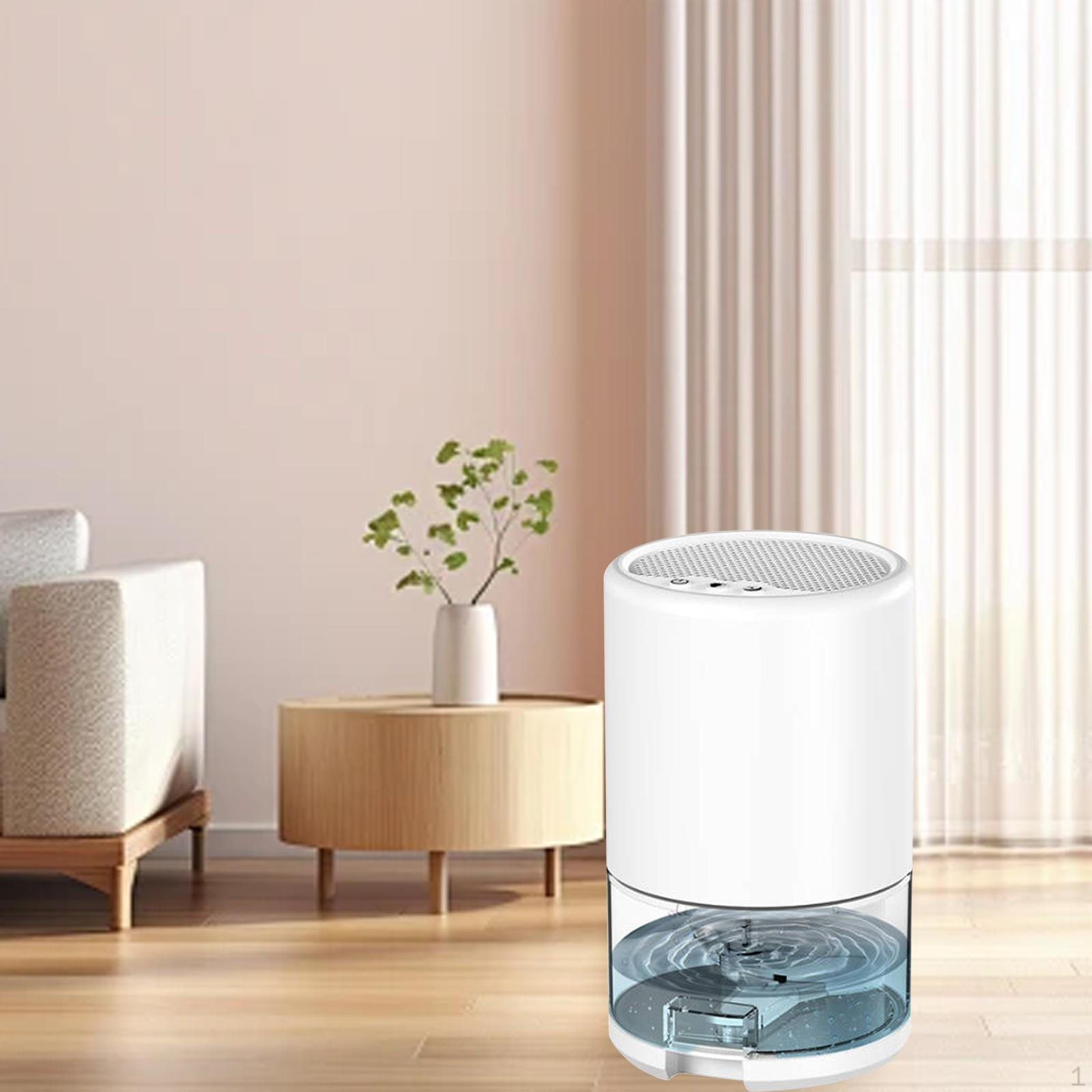 Компактный осушитель воздуха с цветной светодиодной подсветкой и резервуаром для воды объемом 1 л белый