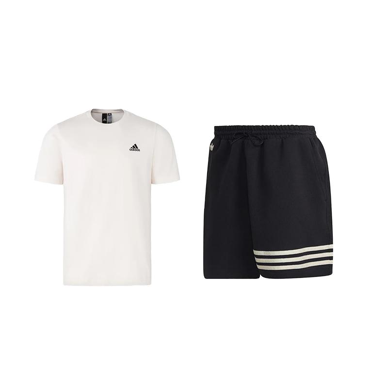 Adidas Minimalist Solid Color Letter Logo Print Striped Drawstring Shorts Casual Sports Set Unisex sets IT4332+DH5798 M
Adidas Minimalist Solid Color Letter Logo Print Striped Drawstring Shorts Casual Sports Set Unisex sets IT4332+DH5798 M