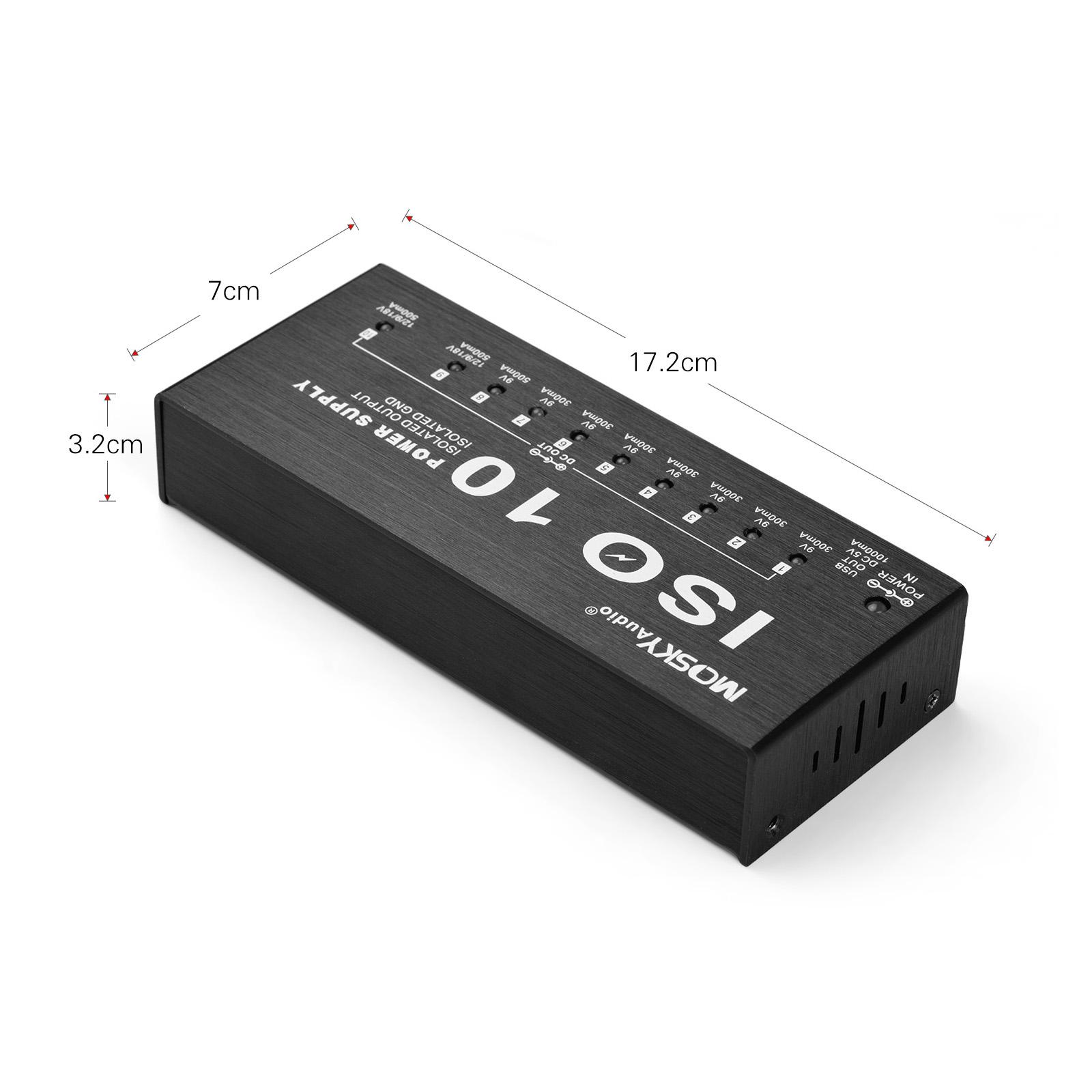 MOSKYAudio ISO-10 Portable Guitar Effect Power Supply Station 10 Isolated DC Outputs & One 5V USB Output for 9V 12V 18V Guitar
MOSKYAudio ISO-10 Portable Guitar Effect Power Supply Station 10 Isolated DC Outputs & One 5V USB Output for 9V 12V 18V Guitar