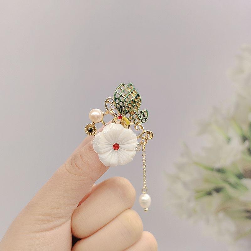 Эмалевая цветная брошь высокого класса для женщин, брошь высокого класса с бахромой и темпераментом, ханьфу, аксессуары для чонсама, партия корсажей