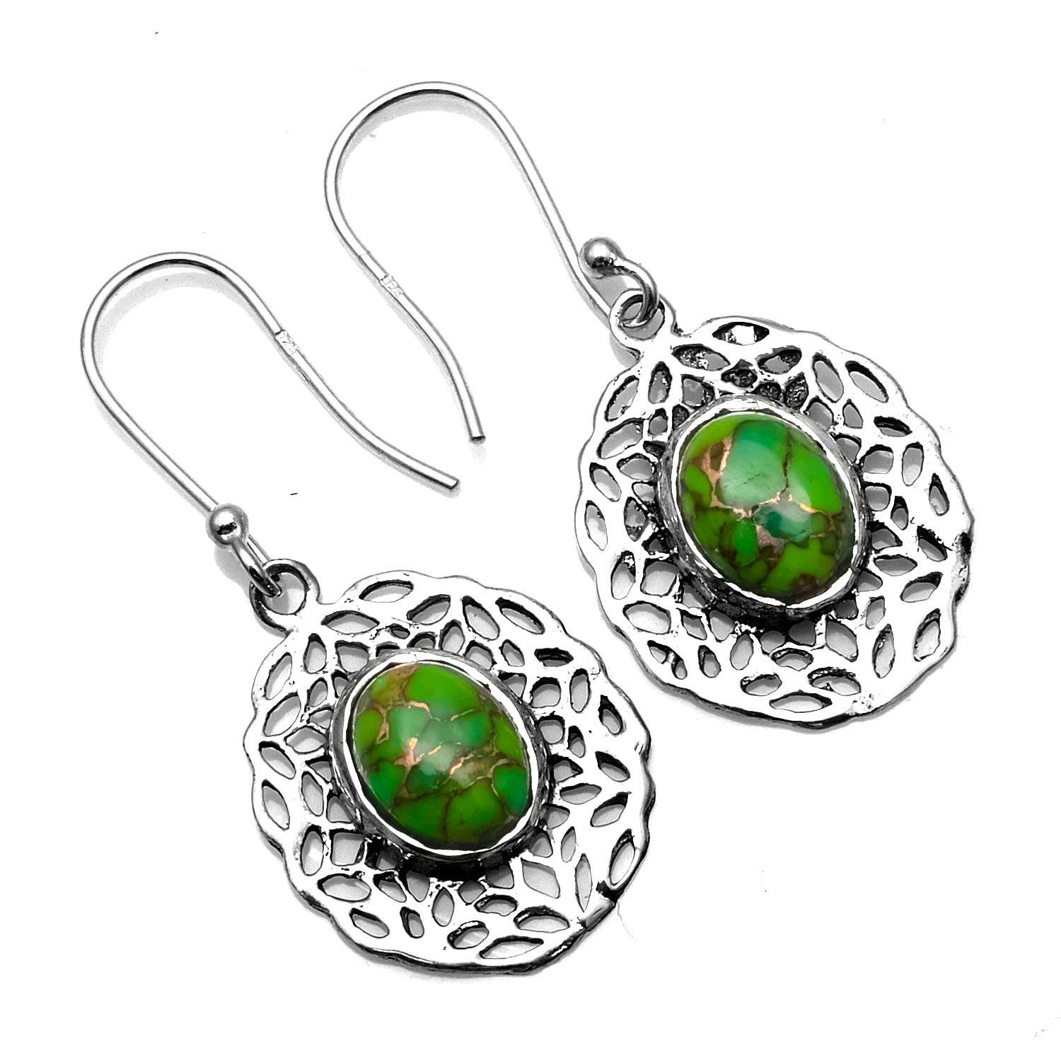 Green Turquoise Gemstone Earrings Solid 925 Sterling Silver Handmade Earrings Jewelry Gift For Women And Girls E-1249
Green Turquoise Gemstone Earrings Solid 925 Sterling Silver Handmade Earrings Jewelry Gift For Women And Girls E-1249