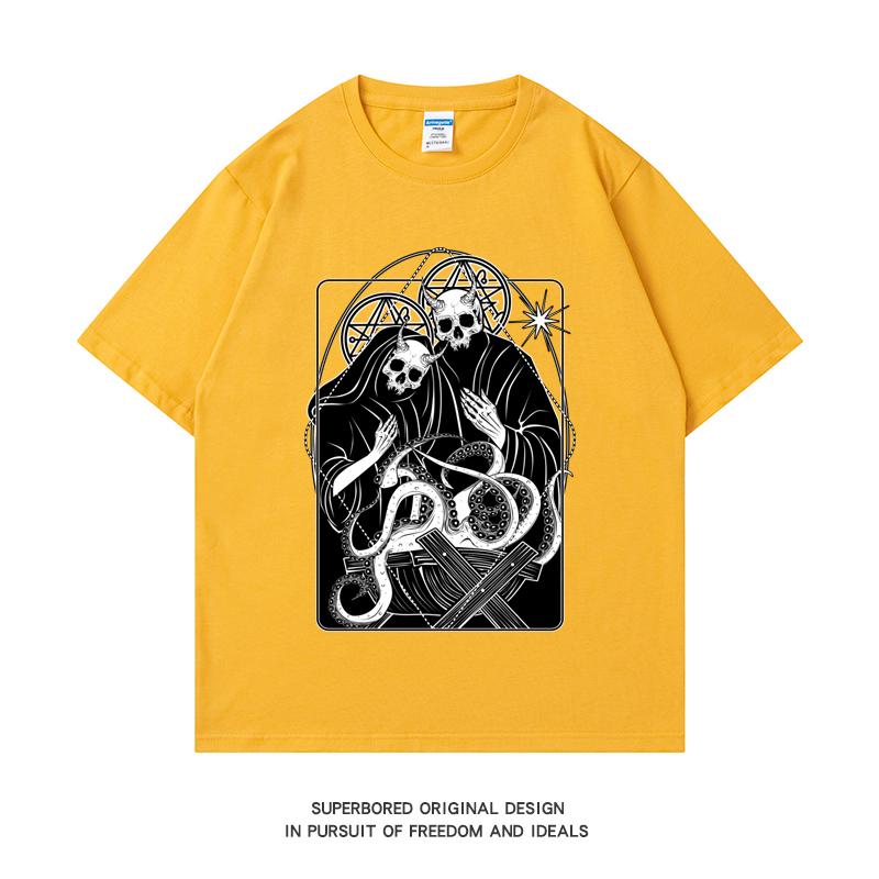 220GSM Тяжелая футболка из 100% хлопка, футболка Cult Of Cthulhu Christhulhu Dawn с принтом, мужские повседневные базовые мужские топы с круглым вырезом, футболка
220GSM Тяжелая футболка из 100% хлопка, футболка Cult Of Cthulhu Christhulhu Dawn с принтом, мужские повседневные базовые мужские топы с круглым вырезом, футболка