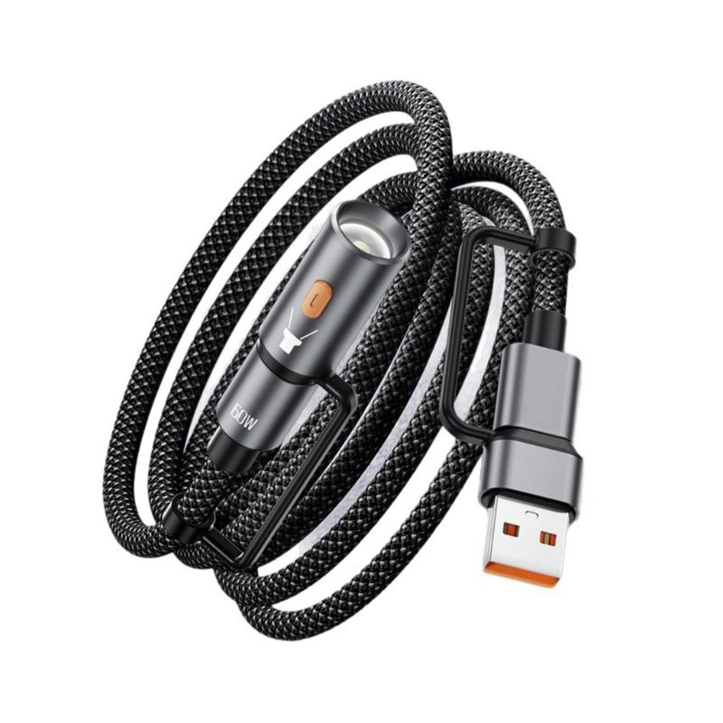 60W USB C Fast Charging Cable with LED Light Various Port Aluminum Alloy Braided Cord Suitable for Laptop Tablet Phone 1
60W USB C Fast Charging Cable with LED Light Various Port Aluminum Alloy Braided Cord Suitable for Laptop Tablet Phone 1