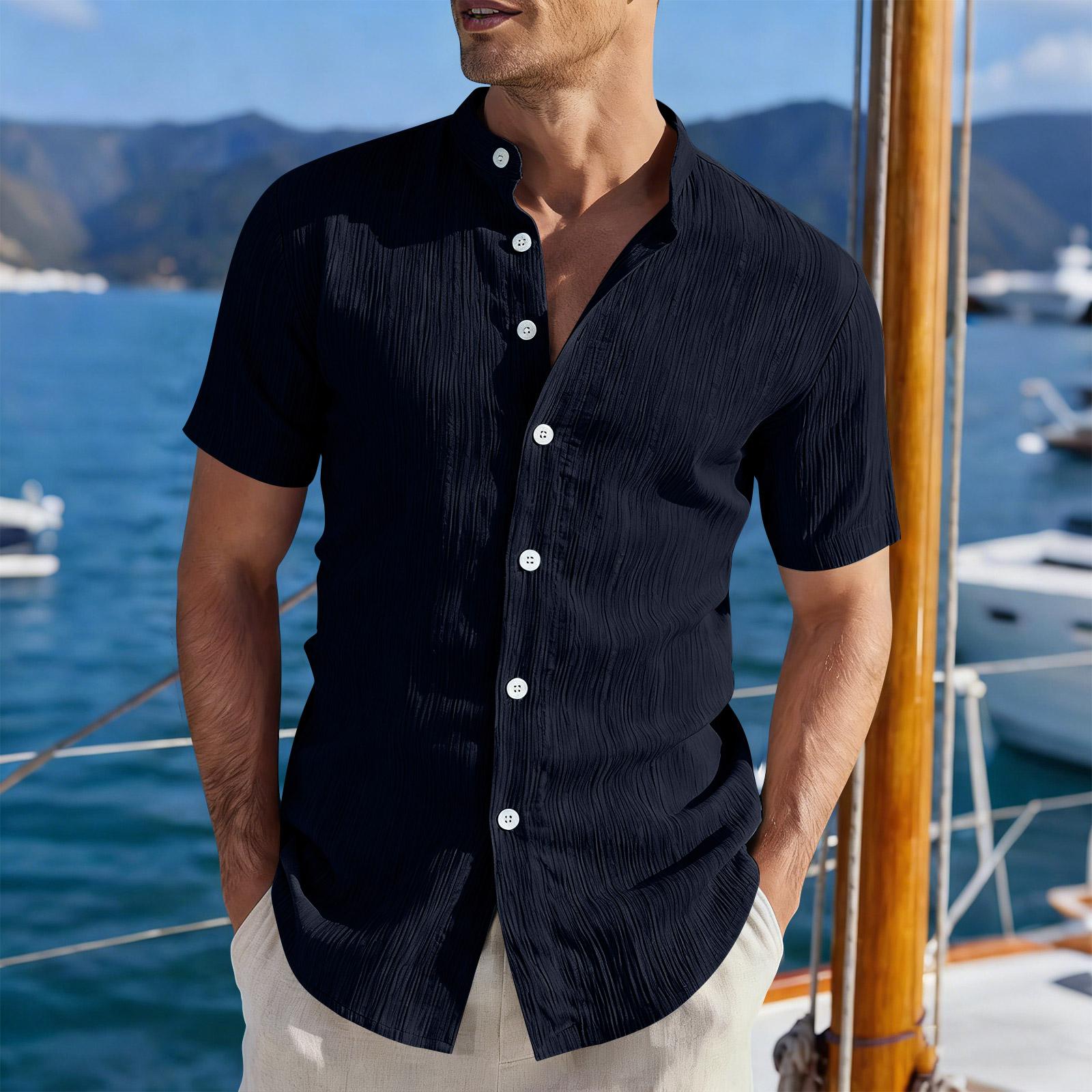 Men s Fashion Colour Casual Loose,Fit Button,Front Short,Sleeved T,Shirt Top M Темно-синій
Men s Fashion Colour Casual Loose,Fit Button,Front Short,Sleeved T,Shirt Top M Темно-синій