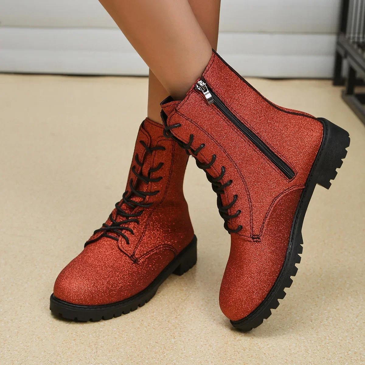 Модные блестящие ботильоны на шнуровке, женские мотоциклетные ботинки из искусственной кожи на платформе, женские ботинки на толстом каблуке с застежкой-молнией, размер 42 36
Модные блестящие ботильоны на шнуровке, женские мотоциклетные ботинки из искусственной кожи на платформе, женские ботинки на толстом каблуке с застежкой-молнией, размер 42 36