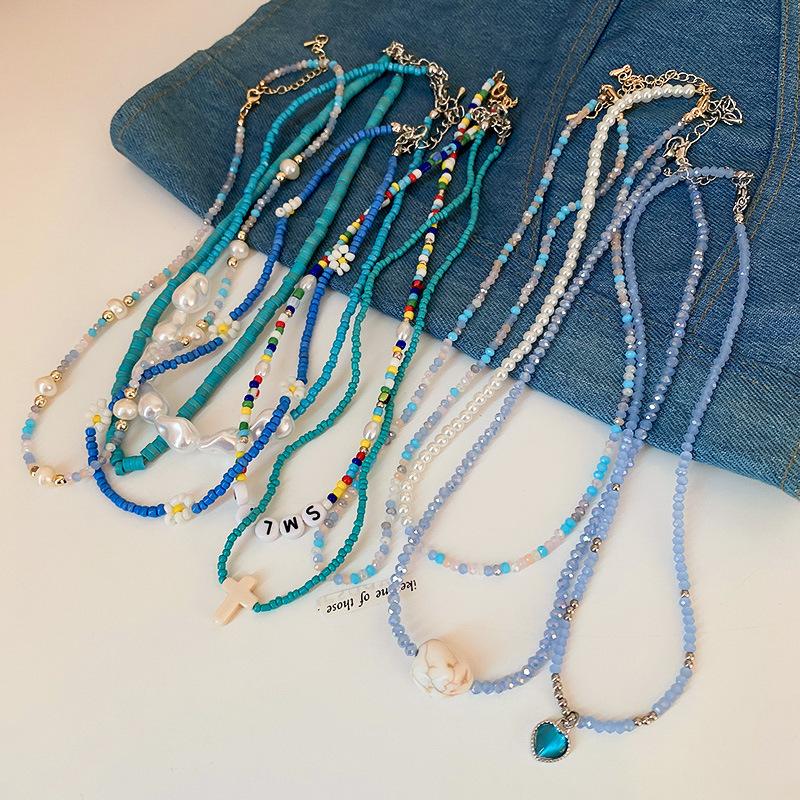 Blue pearl rice bead irregular necklace summer small fresh love collarbone chain 2025 new item necklace women
Blue pearl rice bead irregular necklace summer small fresh love collarbone chain 2025 new item necklace women