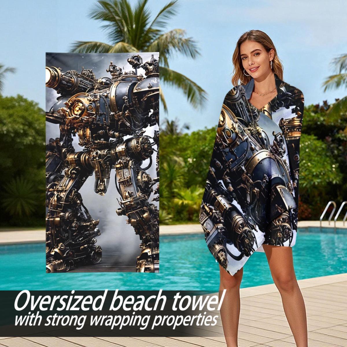 Giant mecha with steampunk style polyester microfiber beach towel is highly absorbent, suitable for swimming and beach outings W40*H60(CM)
Giant mecha with steampunk style polyester microfiber beach towel is highly absorbent, suitable for swimming and beach outings W40*H60(CM)