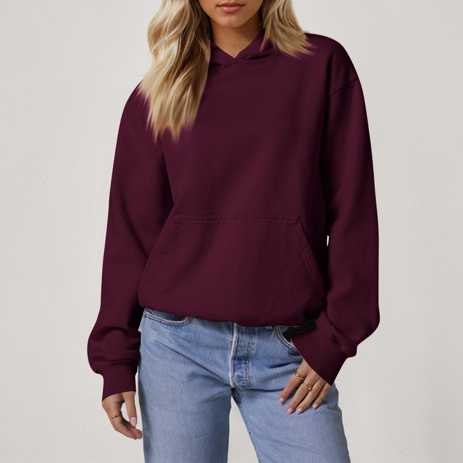 Women S Loose Long Sleeve Sweatshirts Blouse Causal Fashion Solid Color Pullover Hooded Sweatshirts Top With Pocket XXL винний
Women S Loose Long Sleeve Sweatshirts Blouse Causal Fashion Solid Color Pullover Hooded Sweatshirts Top With Pocket XXL винний