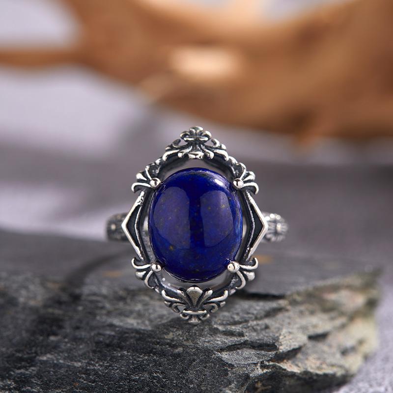 S925 Sterling Silver Inlaid With Natural Malachite White Agate Blue Gold Color Treasure Thai Silver Ring Retro Hollow Pattern Open Ring
S925 Sterling Silver Inlaid With Natural Malachite White Agate Blue Gold Color Treasure Thai Silver Ring Retro Hollow Pattern Open Ring