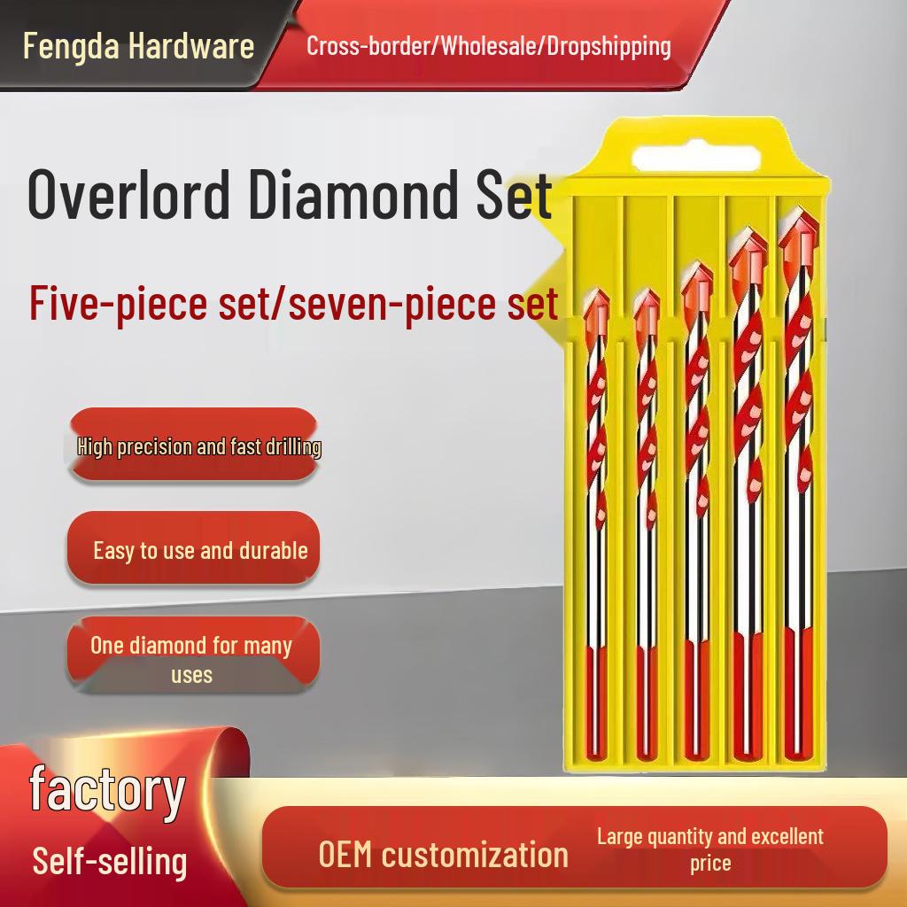 Cross-border Titan Drill Bits for Concrete, Tile, and Wall Tiles Box Set: 5, 6, 8, 10, 12
Cross-border Titan Drill Bits for Concrete, Tile, and Wall Tiles Box Set: 5, 6, 8, 10, 12
